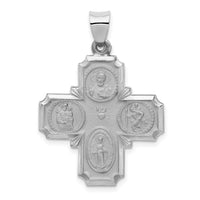 Load image into Gallery viewer, 14k White Gold Four Way Medal Hollow Pendant
