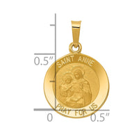 Load image into Gallery viewer, 14k Polished and Satin St. Anne Medal Hollow Pendant
