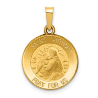 Load image into Gallery viewer, 14k Polished and Satin St. Anthony Medal Hollow Pendant
