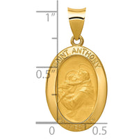 Load image into Gallery viewer, 14k Polished and Satin St. Anthony Medal Hollow Pendant
