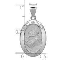 Load image into Gallery viewer, 14k White Gold Polished / Satin St. Anthony Medal Hollow Pendant
