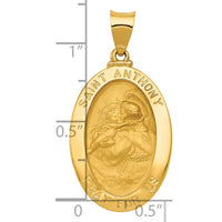 Load image into Gallery viewer, 14k Polished and Satin St. Anthony Medal Hollow Pendant
