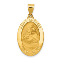 Load image into Gallery viewer, 14k Polished and Satin St. Anthony Medal Hollow Pendant
