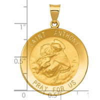 Load image into Gallery viewer, 14k Polished and Satin St. Anthony Medal Hollow Pendant
