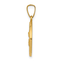 Load image into Gallery viewer, 14k Polished and Satin St. Barbara Medal Hollow Pendant
