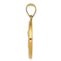 Load image into Gallery viewer, 14k Polished and Satin St. Barbara Medal Hollow Pendant
