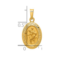 Load image into Gallery viewer, 14k Polished and Satin St. Christopher Medal Hollow Pendant
