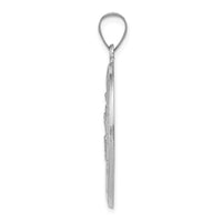 Load image into Gallery viewer, 14k White Gold Polished/Satin St Christopher Medal Hollow Pendant
