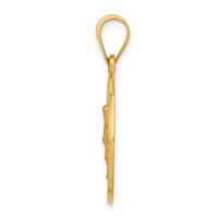 Load image into Gallery viewer, 14k Polished and Satin St Edward Medal Hollow Pendant
