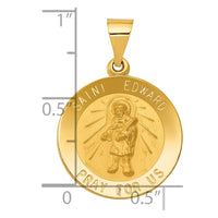 Load image into Gallery viewer, 14k Polished and Satin St Edward Medal Hollow Pendant
