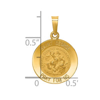 Load image into Gallery viewer, 14k Polished and Satin St George Medal Hollow Pendant
