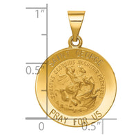 Load image into Gallery viewer, 14k Polished and Satin St George Medal Hollow Pendant
