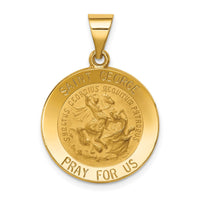 Load image into Gallery viewer, 14k Polished and Satin St George Medal Hollow Pendant
