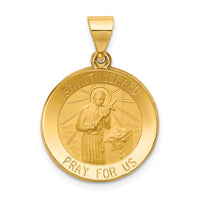 Load image into Gallery viewer, 14k Polished and Satin St Gerard Medal Hollow Pendant
