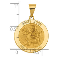 Load image into Gallery viewer, 14k Polished and Satin St John Medal Hollow Pendant

