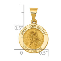 Load image into Gallery viewer, 14k Polished and Satin St John Baptist Medal Hollow Pendant
