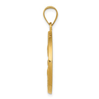 Load image into Gallery viewer, 14k Polished and Satin St Joseph Medal Hollow Pendant
