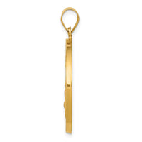 Load image into Gallery viewer, 14k Polished and Satin St Joseph Medal Hollow Pendant

