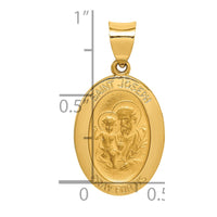 Load image into Gallery viewer, 14k Polished and Satin St Joseph Medal Hollow Pendant
