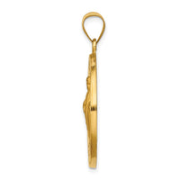 Load image into Gallery viewer, 14k Polished and Satin St Jude Thaddeus Medal Hollow Pendant
