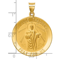 Load image into Gallery viewer, 14k Polished and Satin St Jude Thaddeus Medal Hollow Pendant
