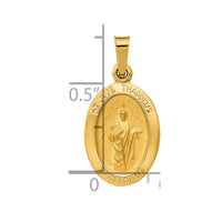 Load image into Gallery viewer, 14k Polished and Satin St Jude Thaddeus Medal Hollow Pendant
