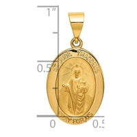 Load image into Gallery viewer, 14k Polished and Satin St Jude Thaddeus Medal Hollow Pendant
