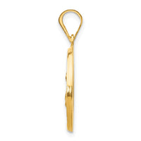 Load image into Gallery viewer, 14k Polished and Satin St Lucy Medal Hollow Pendant
