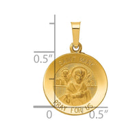 Load image into Gallery viewer, 14k Polished and Satin St Mark Medal Hollow Pendant
