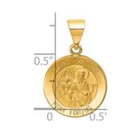 Load image into Gallery viewer, 14k Polished and Satin St Matthew Medal Hollow Pendant
