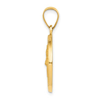 Load image into Gallery viewer, 14k Polished and Satin St Patrick Medal Hollow Pendant
