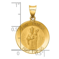 Load image into Gallery viewer, 14k Polished and Satin St Patrick Medal Hollow Pendant

