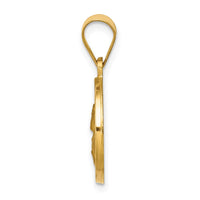 Load image into Gallery viewer, 14k Polished and Satin St Paul Medal Hollow Pendant
