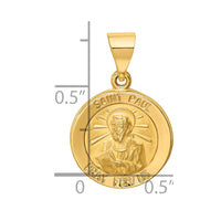 Load image into Gallery viewer, 14k Polished and Satin St Paul Medal Hollow Pendant
