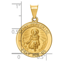 Load image into Gallery viewer, 14k Polished and Satin St Peregrine Medal Hollow Pendant
