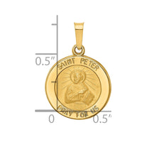 Load image into Gallery viewer, 14k Polished and Satin St Peter Medal Hollow Pendant

