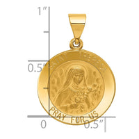 Load image into Gallery viewer, 14k Polished and Satin St Theresa Medal Hollow Pendant
