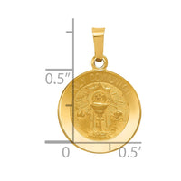 Load image into Gallery viewer, 14k Polished and Satin Holy Communion Medal Hollow Pendant
