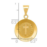 Load image into Gallery viewer, 14k Polished and Satin Confirmation Medal Hollow Pendant
