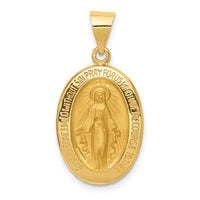 Load image into Gallery viewer, 14k Hollow Polished And Satin Miraculous Medal Pendant
