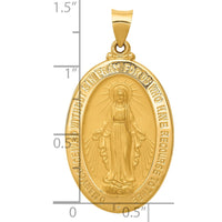 Load image into Gallery viewer, 14k Hollow Polished And Satin Miraculous Medal Pendant
