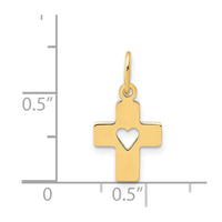 Load image into Gallery viewer, 14k Polished Cross with Heart Pendant
