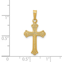 Load image into Gallery viewer, 14k Polished Fleur de lis Cross Pendant
