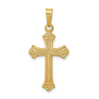 Load image into Gallery viewer, 14k Polished Fleur de lis Cross Pendant
