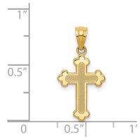 Load image into Gallery viewer, 14k Gold Polished Small Budded Cross
