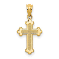 Load image into Gallery viewer, 14k Gold Polished Small Budded Cross

