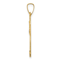 Load image into Gallery viewer, 14k and Rhodium Polished Claddagh Cross Pendant
