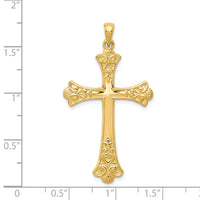 Load image into Gallery viewer, 14k Fleur De Lis Cross Pendant
