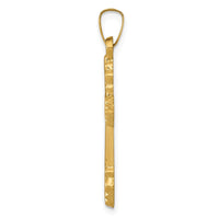 Load image into Gallery viewer, 14k Brushed and Polished Budded Cross Pendant
