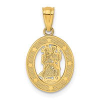 Load image into Gallery viewer, 14k Gold Polished St Christopher Pendant
